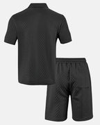 Conjunto de polo y bermudas de punto rombo - LOVRA DESIGN