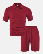 Conjunto de polo y bermudas de punto rombo - LOVRA DESIGN