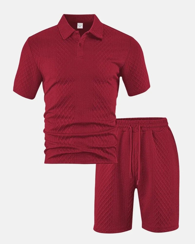 Conjunto de polo y bermudas de punto rombo - LOVRA DESIGN