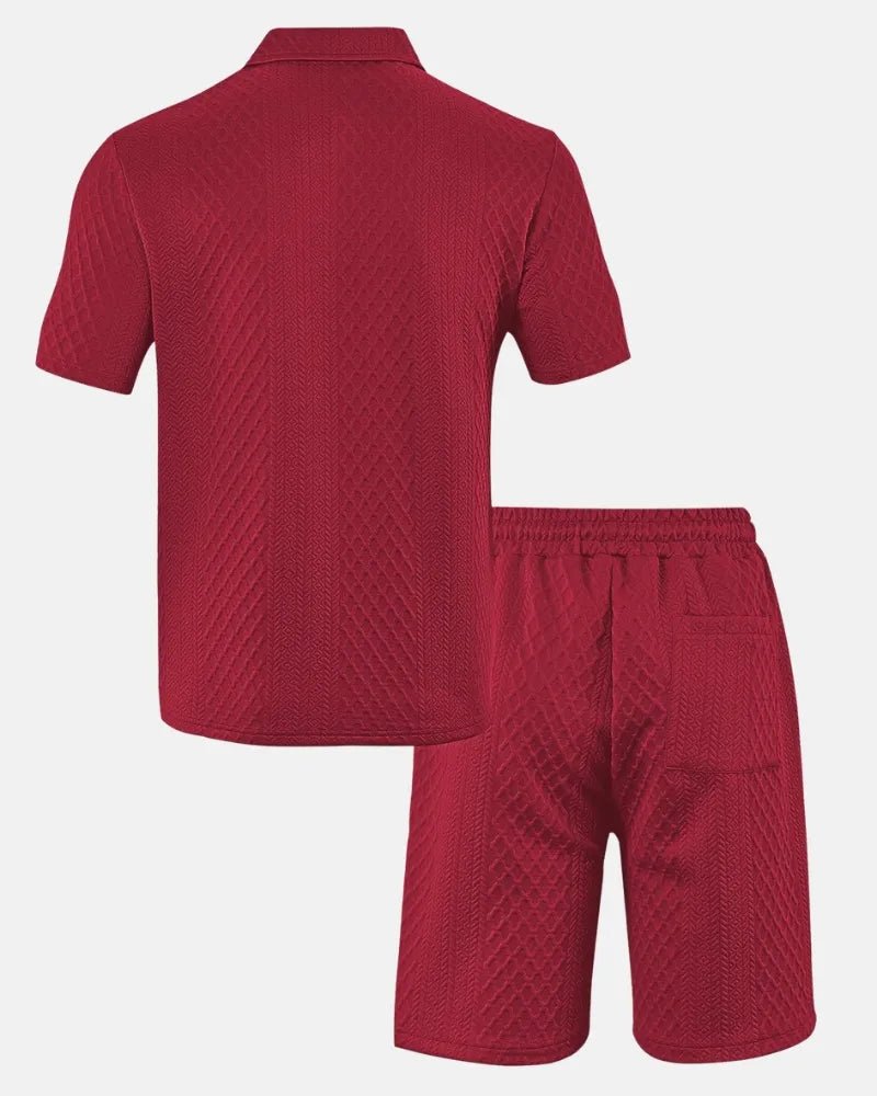 Conjunto de polo y bermudas de punto rombo - LOVRA DESIGN