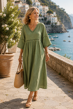 Mediterranean Linen Dress