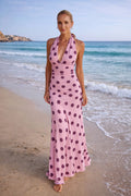 Vestido Largo Lunares Pink Sunset