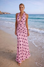 Vestido Largo Lunares Pink Sunset