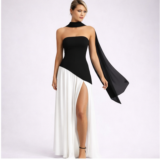 Burgundy Long Dress Elegance Flow