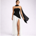 Burgundy Long Dress Elegance Flow