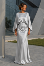 Eclat Long Satin Guest Dress