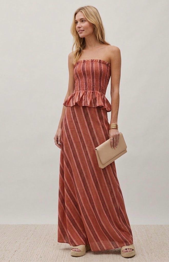 Conjunto maxi  Volea de dos piezas con estampado de rayas