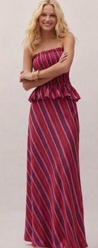 Conjunto maxi  Volea de dos piezas con estampado de rayas