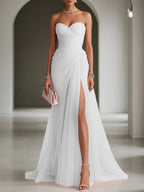 Ariadna | Long Party Dress with Draping and Side Slit