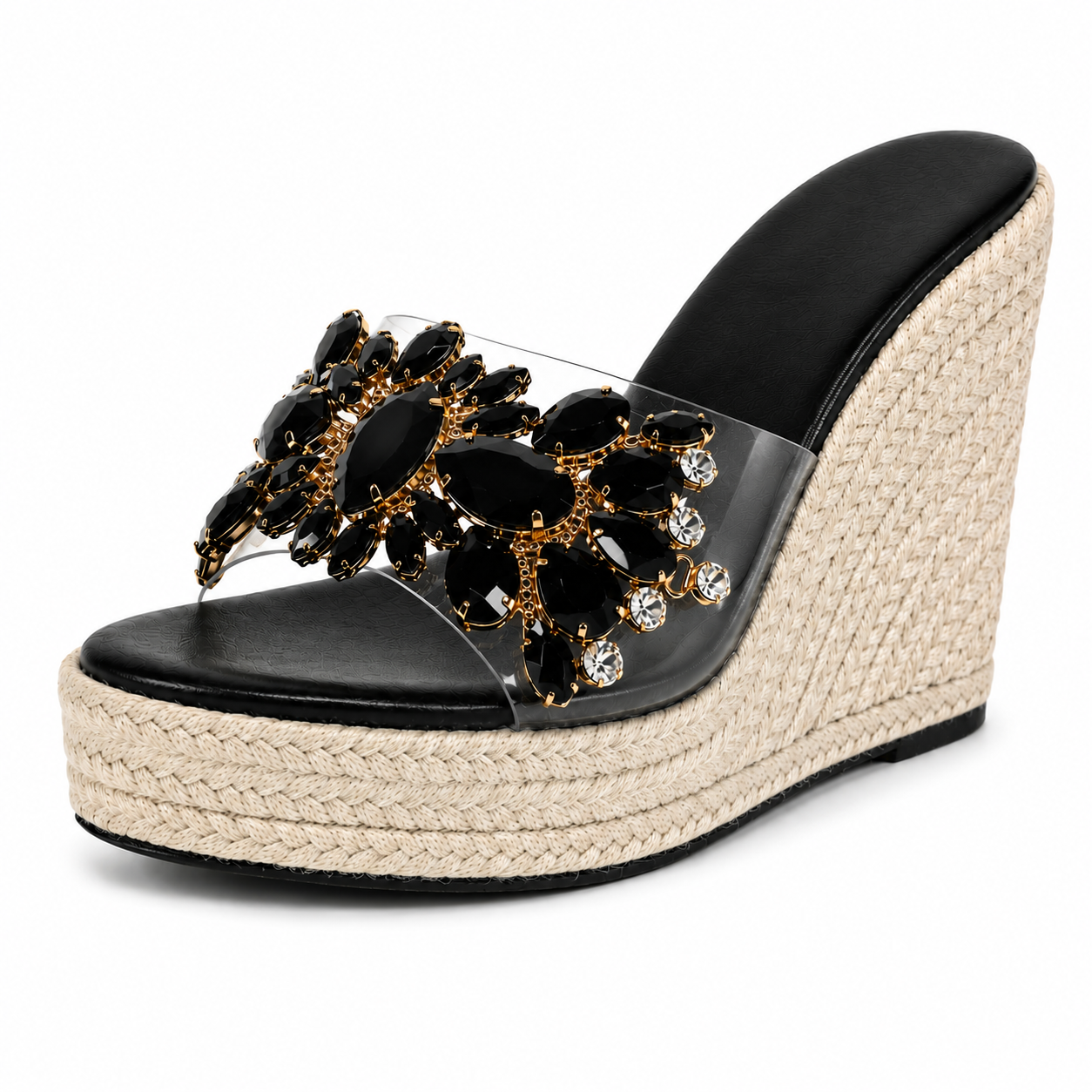 Sandalias de Cuña Riviera con Cristales