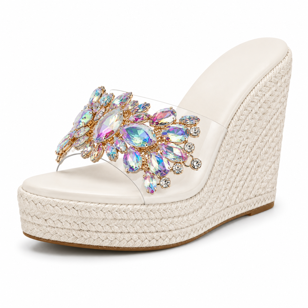Sandalias de Cuña Riviera con Cristales