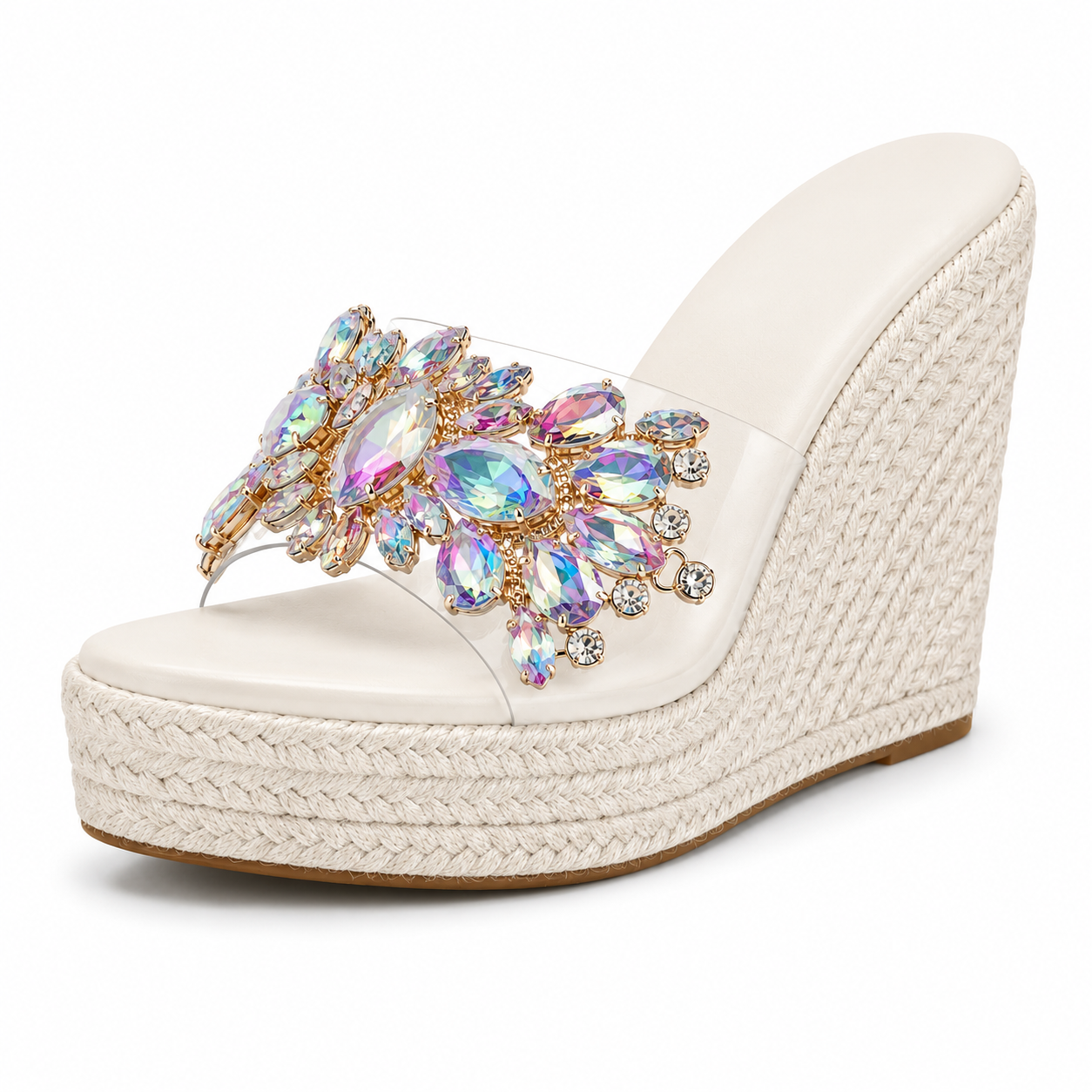 Sandalias de Cuña Riviera con Cristales