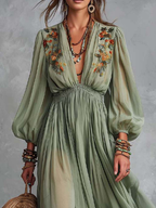Vestido largo bohemio con estampado floral Eloisse