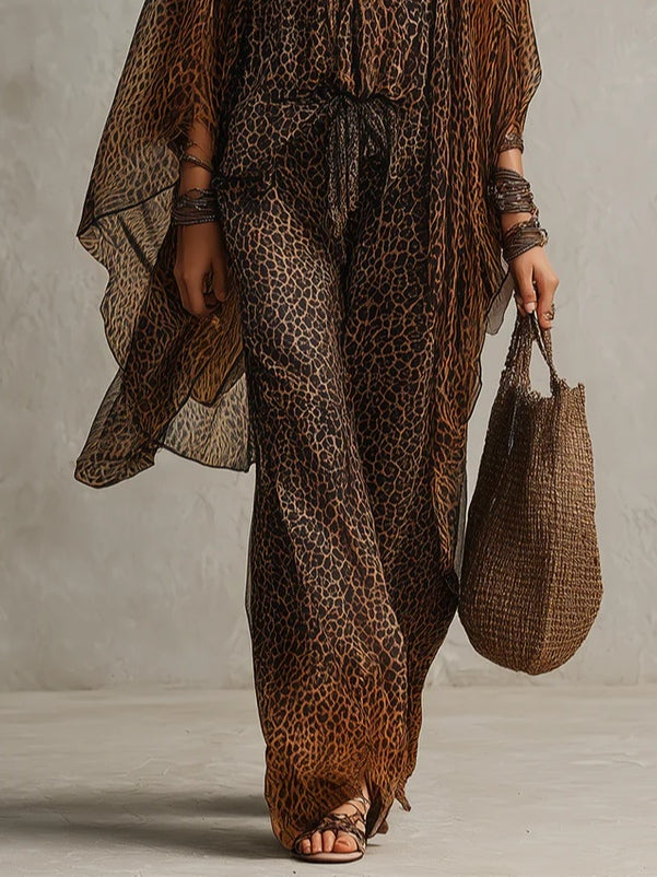 Conjunto Tres Piezas Bohemio Leopardo Degradado