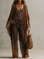 Conjunto Tres Piezas Bohemio Leopardo Degradado