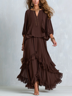 Conjunto Falda de Chifón Bohemia con Volantes