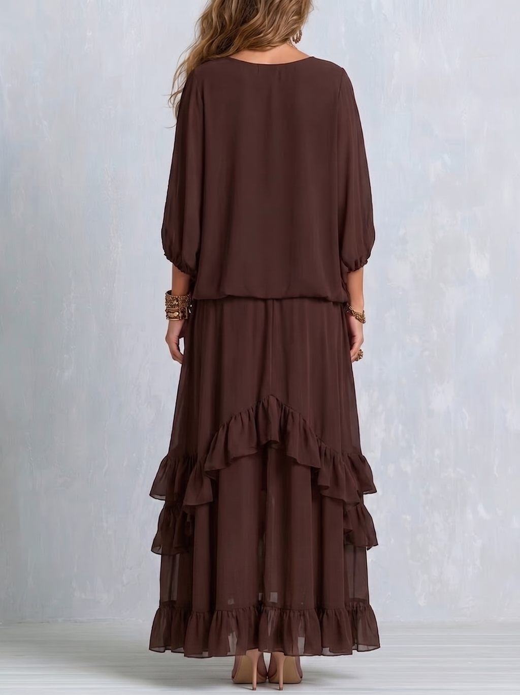 Conjunto Falda de Chifón Bohemia con Volantes