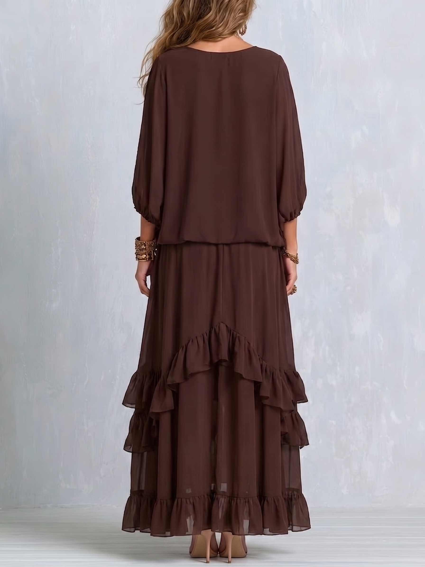 Conjunto Falda de Chifón Bohemia con Volantes