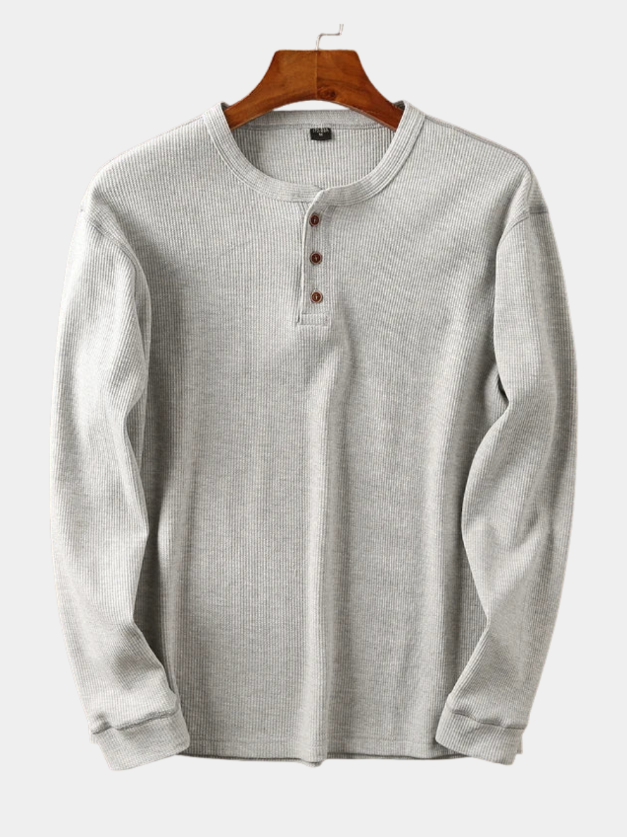 Camiseta Henley de Manga Larga