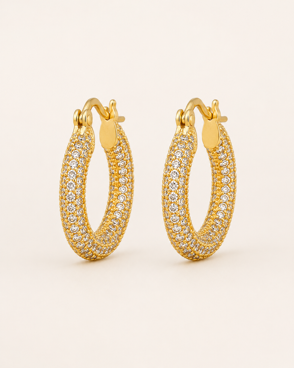 Aros Dorados con Cristales