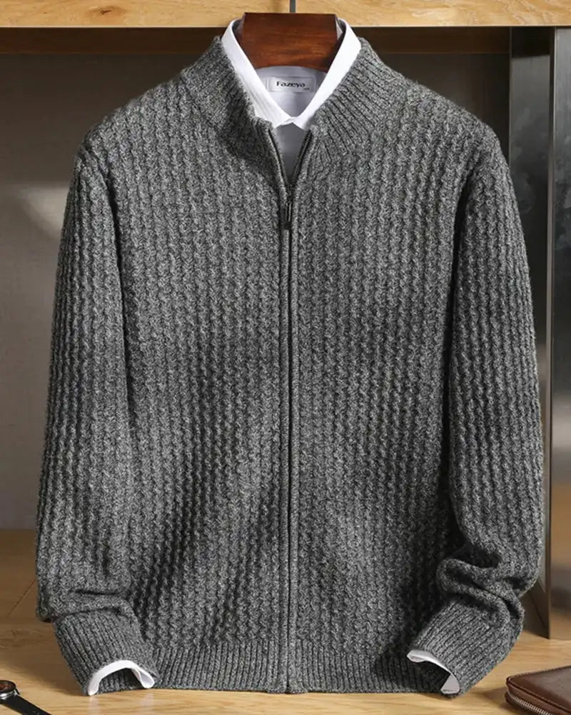 Cárdigan de cachemira con cremallera Yves - LOVRA DESIGN