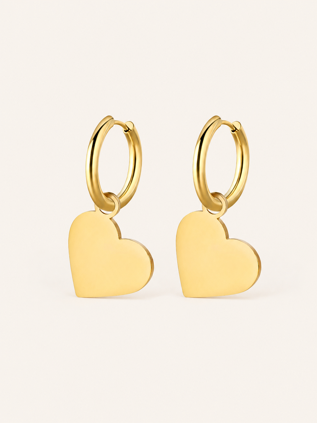 Beryl | Heart Hoop Earrings with Charm Detail