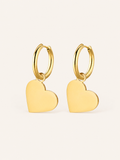 Beryl | Heart Hoop Earrings with Charm Detail