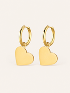 Beryl | Heart Hoop Earrings with Charm Detail