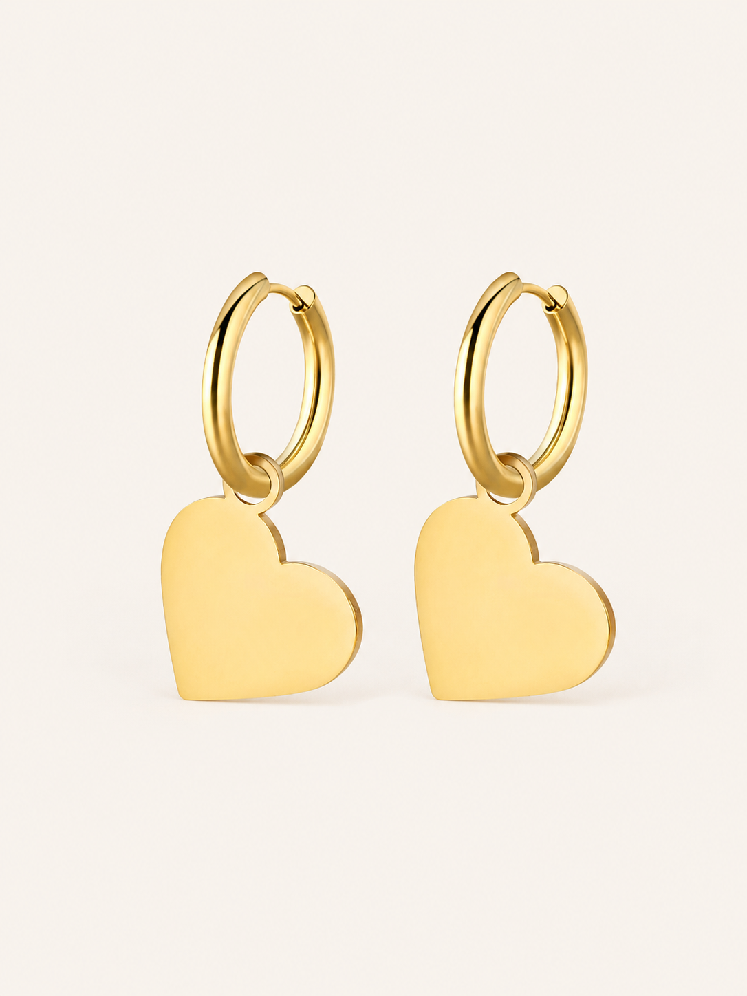 Beryl | Heart Hoop Earrings with Charm Detail