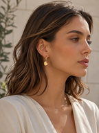 Beryl | Heart Hoop Earrings with Charm Detail