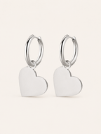 Beryl | Heart Hoop Earrings with Charm Detail