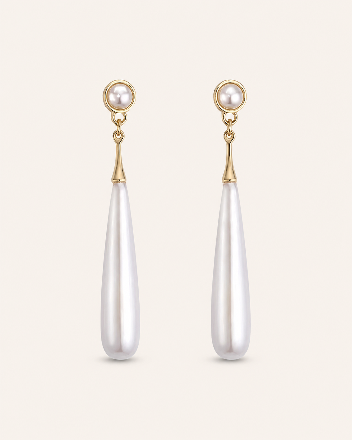 Bettina | Pearl Drop Earrings with Gold Detail