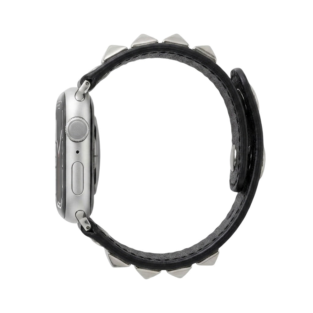 Pulsera de tachuelas para Apple Watch, diseño punk, detalles metálicos piramidales, modelo Kurt