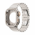 Correa de acero inoxidable con carcasa integral para Apple Watch, cierre mariposa seguro, estilo deportivo moderno, modelo Zedix