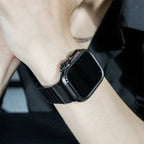 Correa de acero inoxidable con carcasa integral para Apple Watch, cierre mariposa seguro, estilo deportivo moderno, modelo Zedix