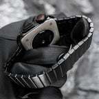 Correa de acero inoxidable con carcasa integral para Apple Watch, cierre mariposa seguro, estilo deportivo moderno, modelo Zedix