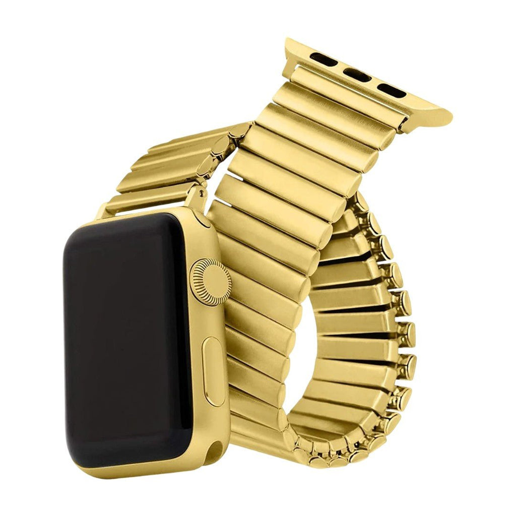 Correa Apple Watch de eslabones elásticos de acero inoxidable, diseño extensible, cómoda y sin cierre, modelo Tydia