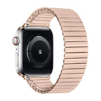 Correa Apple Watch de eslabones elásticos de acero inoxidable, diseño extensible, cómoda y sin cierre, modelo Tydia