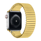 Correa Apple Watch de eslabones elásticos de acero inoxidable, diseño extensible, cómoda y sin cierre, modelo Tydia