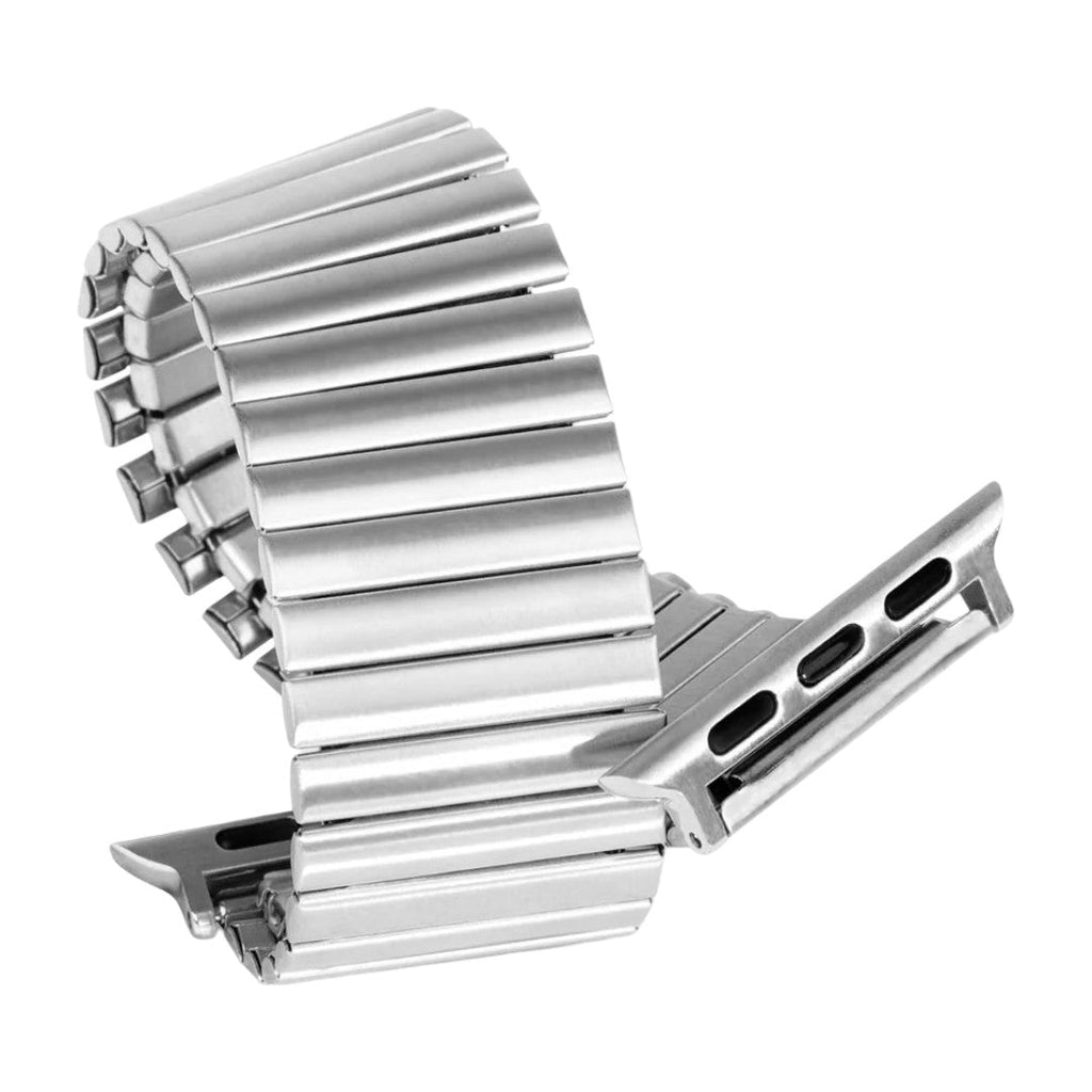 Correa Apple Watch de eslabones elásticos de acero inoxidable, diseño extensible, cómoda y sin cierre, modelo Tydia