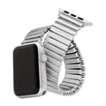 Correa Apple Watch de eslabones elásticos de acero inoxidable, diseño extensible, cómoda y sin cierre, modelo Tydia
