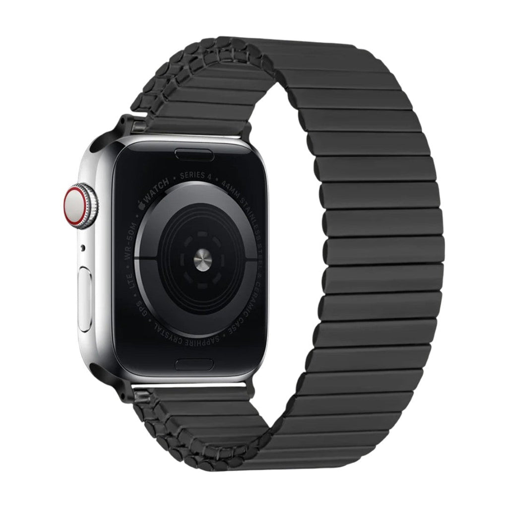 Correa Apple Watch de eslabones elásticos de acero inoxidable, diseño extensible, cómoda y sin cierre, modelo Tydia