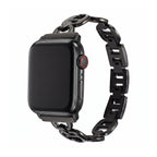 Pulsera de eslabones de acero inoxidable para Apple Watch, longitud ajustable sin herramientas, aspecto chic y luminoso, modelo Zurika