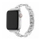 Pulsera de eslabones de acero inoxidable para Apple Watch, longitud ajustable sin herramientas, aspecto chic y luminoso, modelo Zurika