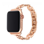 Pulsera de eslabones de acero inoxidable para Apple Watch, longitud ajustable sin herramientas, aspecto chic y luminoso, modelo Zurika