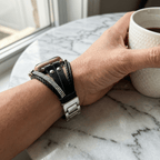 Correa Apple Watch multi-hilos, con strass y trenzado, para mujer, modelo Melona