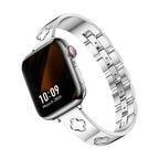 Correa Apple Watch de acero inoxidable con motivo de trébol, brazalete elegante para reloj inteligente Apple, modelo Tréfa