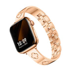 Correa Apple Watch de acero inoxidable con motivo de trébol, brazalete elegante para reloj inteligente Apple, modelo Tréfa
