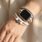 Correa Apple Watch multi-hilos trenzada, charm árbol de la vida, para mujer, modelo Ténecia