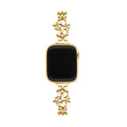 Correa floral para Apple Watch, flores metálicas y circonitas, cierre deslizante, modelo Filie
